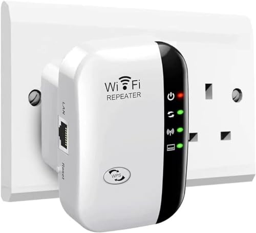 Sukiiter 2025 Newest WiFi Extender, WiFi Booster, WiFi Repeater, Covers Up to 3000 Sq.ft and 45 Devices, Internet Booster - with Ethernet Port, Quick Setup, Home Wireless Signal Booster - White