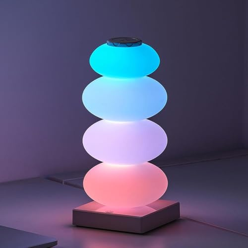 Maxspace RGB Touch-Tischlampe, Zuckerstangen-Design, USB-betrieben, Ambientebeleuchtung für Schlafzimmer und Schreibtisch, Nachttischlampe für Wohnzimmer und Home Décor (White)