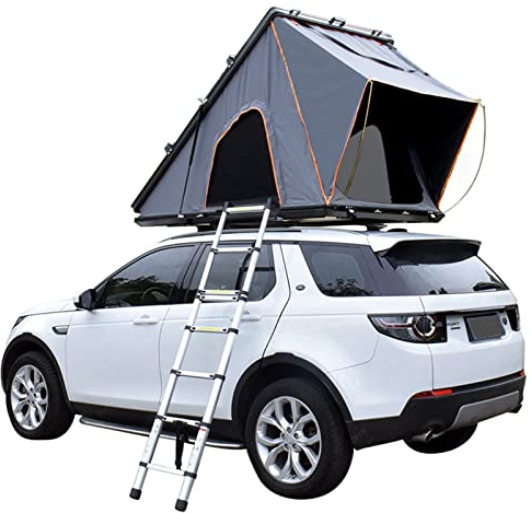 Hartschalen-Dachzelt mit Leiter, wasserdicht und atmungsaktiv, großer Platz für Camping auf SUVs, LKWs und Vans