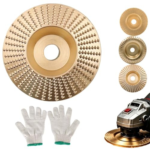 Wolframcarbid Schleifer und Schleifscheibe für Holz, Industrielle 125mm Scheibe aus Hochkohlenstoffhaltiger Stahl, Winkelschleifer Holzschnitzscheibe Rad (1 Stück flach)