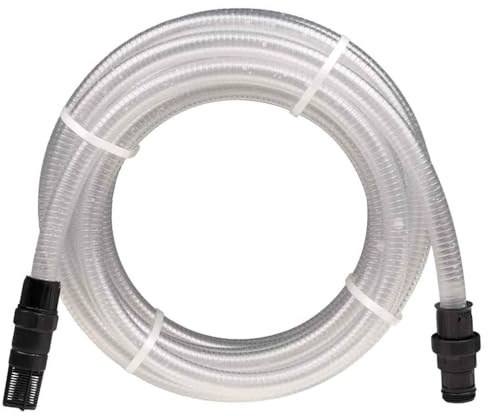sephironlbb Tubo di aspirazione con connettori in PVC, trasparente, 1 pollice, 10 m, tubo da giardino flessibile, senza pieghe, con filtro, per irrigazione, terrazza, balcone, piscina, sistema di