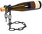 com-four® Dekorativer Flaschenhalter Weinhalter Weinflaschenhalter Die schwebende Flasche (01 Stück - Kette schwarz)