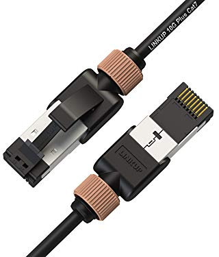 LINKUP - Getestet mit Versiv┃Cat7 Ethernet Patchkabel - 60cm (3er Pack) 10G Doppelt geschirmt RJ45 S/FTP┃Netzwerk Internet LAN Schalttafel Router Gaming Extreme Höchstgeschwindigkeit┃30AWG Schwarz