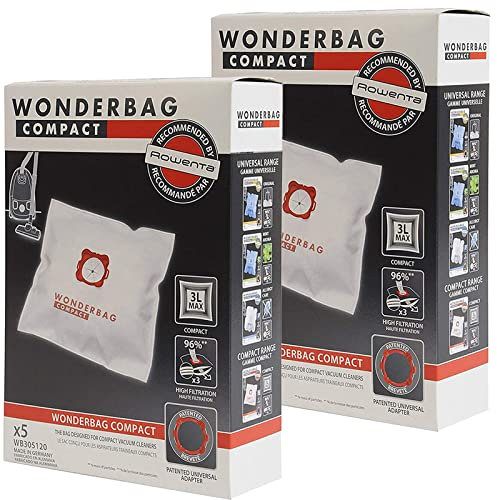 Wonderbag Lot de 10 sacs d'aspirateur compact pour Tefal