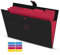 KONVINIT Dokumentenmappe Fächermappe a4 Erweiterbar Ordnungsmappe mit 5 Tasche Große Kapazität Aktenordner mit Druckknopf Schule Document Organizer,Mappe mit Fächern,schwarz