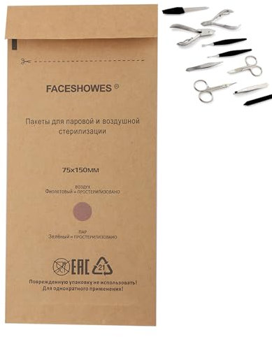 Sterilisationsbeutel, Sterilisation Tasche, Einweg Nagelzubehör Einweg Zubehör für Nagel Sterilisatoren Desinfektionsmaschinen, für Kosmetika und Nagelwerkzeuge, 75 x 150 mm (100 Stück)