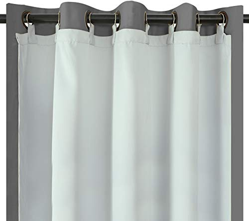 Melodieux Themal Lining Curtains for Bedroom - 3 Pass Thermal Linings for Room Darkening, 66'' W x 72'' L, Blackout Lining with Hooks for Grommet Eyelet Curtains (White, 2 Panels)