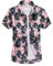 FANSU Camicia Hawaiana Uomo, Motivo Estivo con di Palme Funky 3D Stampa Manica Corta Casual Fit Shirt Vari Colori (Rosa,M)