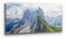 Atemberaubendes Berg-Panorama-Bild - Puez Geißler - als 110x50cm großes XXL Leinwandbild. Wandbild als Hintergrund und Deko für Wohnzimmer & Schlafzimmer. Aufgespannt auf Holzrahmen