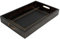 Ajuny Handcrafted Wooden Decorative Black Serving Tray Platter with Elegant Line Carvings for Food Snacks Fruits Breakfast Dinner Versatile Use in Kitchen Bar Home Decoration 15x10 Inch