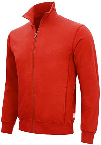 Nitras Motion TEX Light 7020 Arbeits-Pullover - Pulli mit Reißverschluss - Sweater für die Arbeit - Rot - 2XL