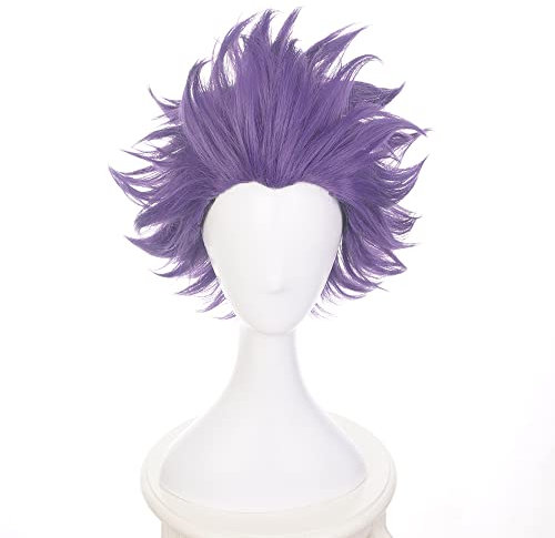 Cosplay Perücke Anime Kostüm mit lila kurzen Perücken für Männer Halloween Familienparty