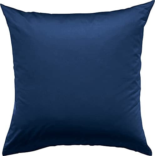 Erwin Müller Kissenhülle, Kissenbezug Mako-Satin Landshut, 100% Baumwolle - seidiger Glanz, mit praktischem Reißverschluss, temperaturausgleichend - dunkelblau Größe 80x80 cm