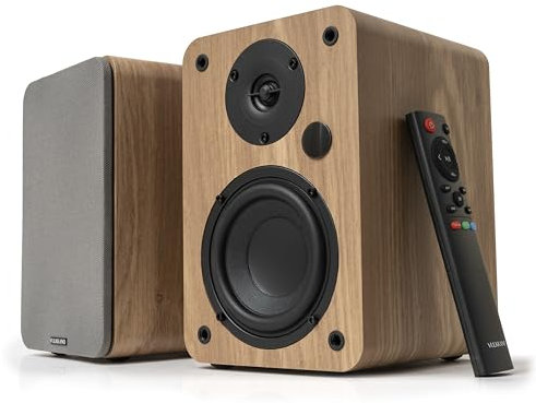 VULKKANO A4 ARC Cassa Amplificata con Woofer da 4, Bluetooth 5.0, HDMI ARC, Optica, RCA, USB, con Uscita Subwoofer, Casse Monitor con Design Elegante