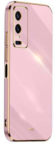 EASSGU [Telaio Elettrolitico Custodia per vivo Y76 5G (6.58 Inches) Cover Protettiva in Morbido Silicone TPU - Viola