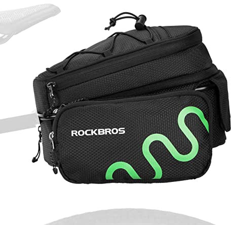 ROCKBROS Gepäckträgertasche für Fahrrad 6-8L Fahrradtasche Mit Halterung Regenschutz Reflektierend Schnell Abnehmbare Schwarz