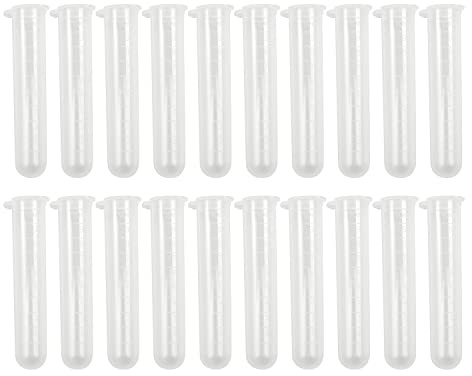 Pxyelec 50Pcs 10ml Plastic Centrifuge Tubes Round Bottom with Snap Caps | Ideal for Lab Sample Storage and Liquid Containers, Leakproof Design, Easy to Open and Close