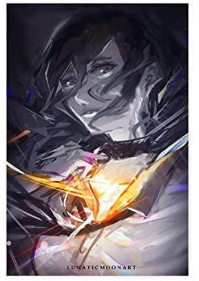 FISH DRAGATE Anime Chainsaw Man Poster 64 Leinwand Poster Schlafzimmer Dekor Sport Landschaft Büro Zimmer Dekor Geschenk Rahmen Stil 20 x 30 cm