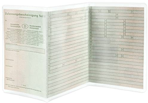 Olgs Fahrzeugscheinhülle Set, Transparente Hülle für KFZ-Schein, Fahrzeugschein Faltbarer Kartenhalter für Auto, Motorrad, Roller, LKW - 50 Stück