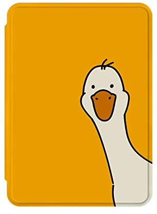 Hülle für brandneues 6-Zoll-Kindle (11. Generation, 2022-Release) – Premium-PU-Leder-Hülle – niedliche gelbe Ente