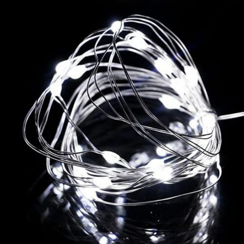 anso 5 V USB-LED-Lichterkette, 20 m, 10 m, 5 m, Silberdraht, wasserdichte Girlande, Heimdekoration (weiß, 10 m, 100 LEDs)