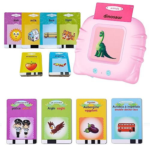 Bambebe Sprechende Flash-Karten, 112 Blätter, 2-6 Jahre, Lernspielzeug für Kleinkinder, Montessori, Französisch, Kunststoff