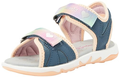 Superfit Mädchen Pebbles Sandale, Blau Orange 8000, 26 EU Weit
