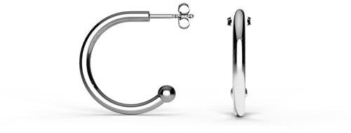 TIABELLE – Creolen LOOP aus Titan – Silberfarbene Ohrringe für Damen – allergenfrei & hautverträglich – Handmade in Germany (18,0mm ø)