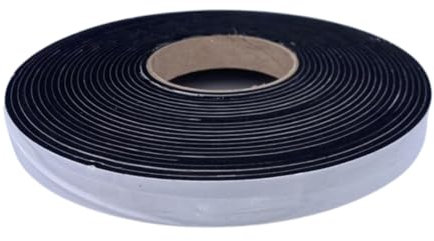 ACIT Rotolo epdm spessore 3mm/5mm, Guarnizione adesiva nera, epdm adesivo, striscia di gomma adesiva, guarnizione fai da te, porte, finestre, docce, frigorifero (10mt x 20mm, Spessore 5 mm)