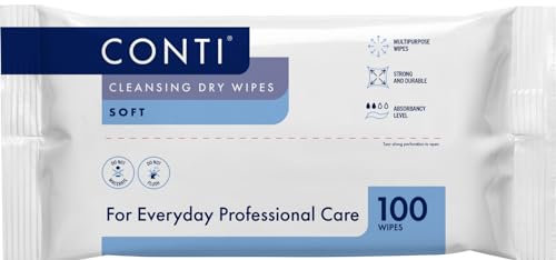 Conti Soft Large Patient Vernacare Dry Wipes | 30 x 28 cm | 3 Packs of 100