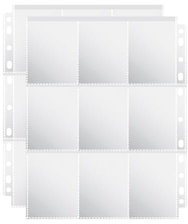 PESLNG 720 Pockets Doppelseitige Sammelkarten Hüllen, 9 Pocket Kartenhüllen für Ringordner mit 3-11 Löchern, transparent und säurefrei, geeignet für Standardkarten (Transparent, 40 Seiten)