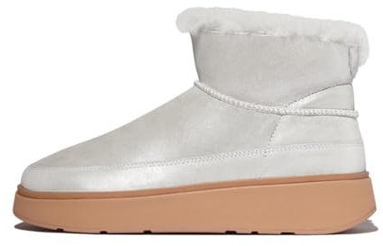 Fitflop Femme Gen-FF Ultra Mini Bottes métalliques en Peau de Mouton, Argenté, 37 EU
