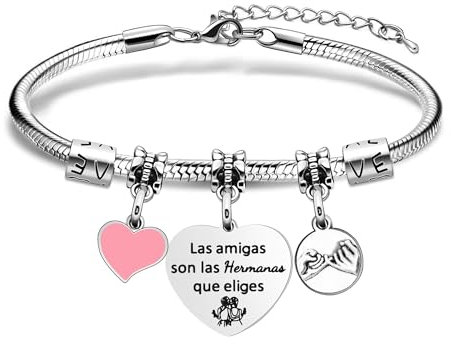 SAMORION Regalo Di Amicizia Migliore Amico Braccialetto,Mano in Mano Braccialetto,Gioielli Di Moda Ciondolo A Forma Di Cuore Per il Suo Compleanno Di Natale Regalo Del Braccialetto Di Ringraziament