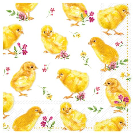 IHR Serviette Gelbe Küken 33x33cm Serviettentechnik Motivserviette