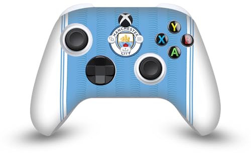 Head Case Designs Offizielle Manchester City Man City FC Home 2023/24 Bausatz Vinyl Haut Gaming Aufkleber Abziehbild Abdeckung kompatibel mit Xbox Series X/S Controller