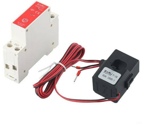 HEIBTENY für Tuya für Smart Life WiFi Meter, 63A Stromwandler, Echtzeit-Stromüberwachung, 64J50M7FTN0J4YO75HI50U73L77