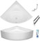 ECOLAM Baignoire d'angle acrylique symétrique Dina 140x140 cm | tablier en acrylique | pieds siphon et silicone