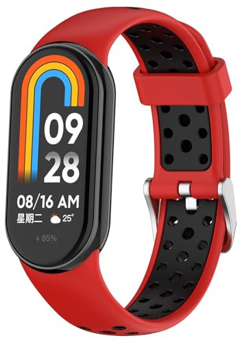 Th-some Correa de Silicona Deportiva para Xiaomi Mi Band 8 - Pulsera de Repuesto Suave, Colorida y Transpirable