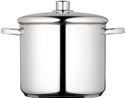 ALZA ZINOX 24 cm. Olla de Acero Inoxidable de 8.5 Litros, Plateado, Sin Tapadera, Apto para Lavavajillas y Placas de Cocción, Incluye Asas Laterales