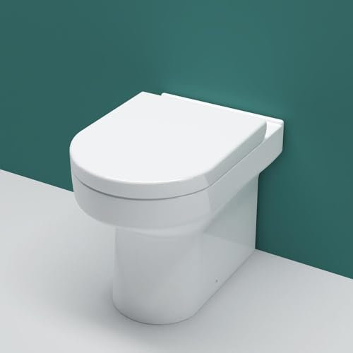 Sky Bathroom Back to Wall Toilet Modern Round Ceramic Pan & Soft Close Seat WC BTW