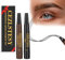 2 PCS Wasserfester Augenbrauenstift, Microblading Tattoo Brauenstift, Wasserfester 3D Augenbrauenstift mit 4 Gegabelten Spitzen, Langlebig und Natürlich (Dunkelbraun*1 + Grau*1)