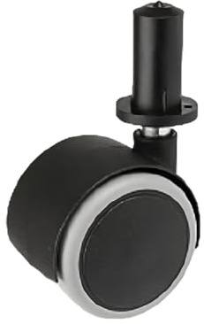 Möbelset, Dorn 8mm, mit Hülse Durchmesser 50mm/40kg, für Parkett | Möbelrad | Räder für Möbel, Bürostuhl, Beistellbett, Schreibtischstuhl, Hocker | Stuhl-Rad | Schwarz