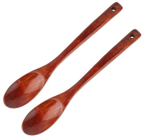 Cobee 2 Stück Holzlöffel Mit Langem Griff, 32cm Kochlöffel Rührlöffel Suppenlöffel Holzlöffel Zum Kochen Für Suppen Desserts Müsli Und Zum Umrühren In Der Küche