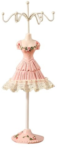 Itkcozcg Modischer Schmuckständer, drehbar, schönes Modell, Organisationsständer, Pink, 25x9.5cm