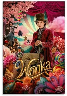 KKPLO Filmposter, Motiv: Willy Wonka, dekoratives Gemälde, Leinwand, Wandposter und Kunstdruck, moderne Familienschlafzimmer-Dekoration, Poster, 20 x 30 cm