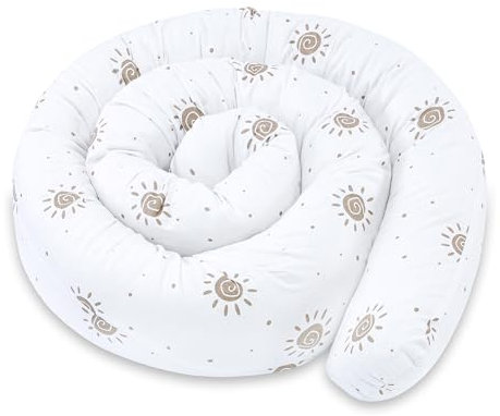 Totsy Baby Seitenschläferkissen Bettschlange Body Pillow 400 cm Baumwolle - Kopfkissen lang Bettrolle Schlafkissen Nackenrolle Kissen Oeko-Tex Sonne