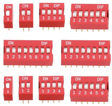 OTOTEC 50 Pezzi 2,54mm Doppia Fila DIP Switch Interruttore A Levetta Scorrevole A Spina Diretta Per Auto Droni Robot Luci Solari (posizione 1 2 4 6 8)