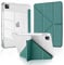 MuyDoux Funda Origami para iPad Pro 11 Pulgadas 4ª 3ª 2ª 1ª Generación 2022/2021/2020/2018 con Portalápiz, Soporte Vertical y Horizontal, Carcasa Trasera Transparente Clara Antigolpes, Verde Pino