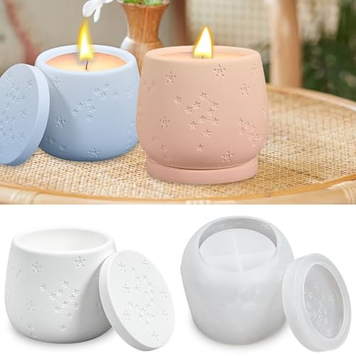 Silikonformen Gießformen Kerzenhalter,Silikonform Dose Mit Deckel,Silikonform Schale Kerzenhalter,Giessformen Silikon für Duftkerze Vase (Sternbild Pudding)