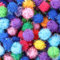 Oruola 200 Stück Glitter Pom Poms,Pompons zum Basteln,1.5cm Mini Pompon,Pompoms für Kunsthandwerk, Weiche Katzenspielzeugbälle mit Lametta-Flaum für den Innenbereich,Flauschige